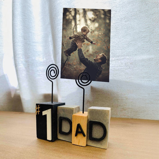 NO.1 Dad Wooden Photo Clip Table Decor - The Perfect Father's Day Gift