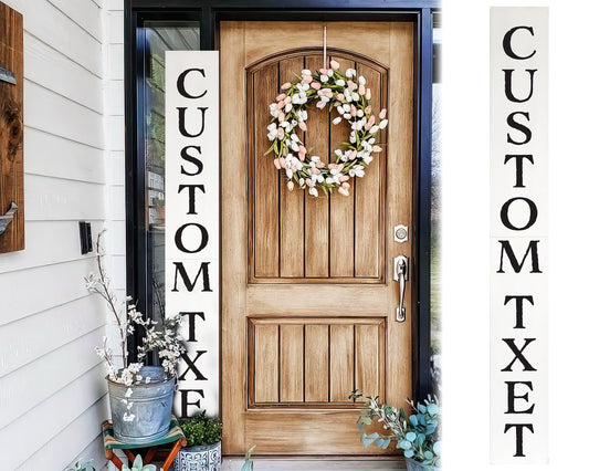 72in Personalized Text Porch Sign - White Farmhouse Welcome Sign for Front Door, Ideal Housewarming Gift, and Porch Decor