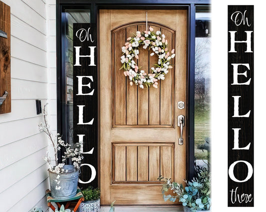 72in 'Oh Hello There' Welcome Porch Sign - Ideal Housewarming Gift for Families and Guests, Perfect Everyday Porch Decor
