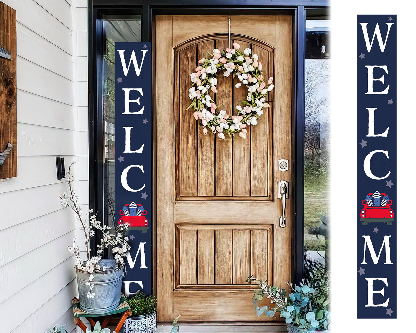 72-inch 4th of July Welcome Porch Sign | Patriotic Porch Decor | Farmhouse Decor for Porch | Independence Day Outdoor Decor