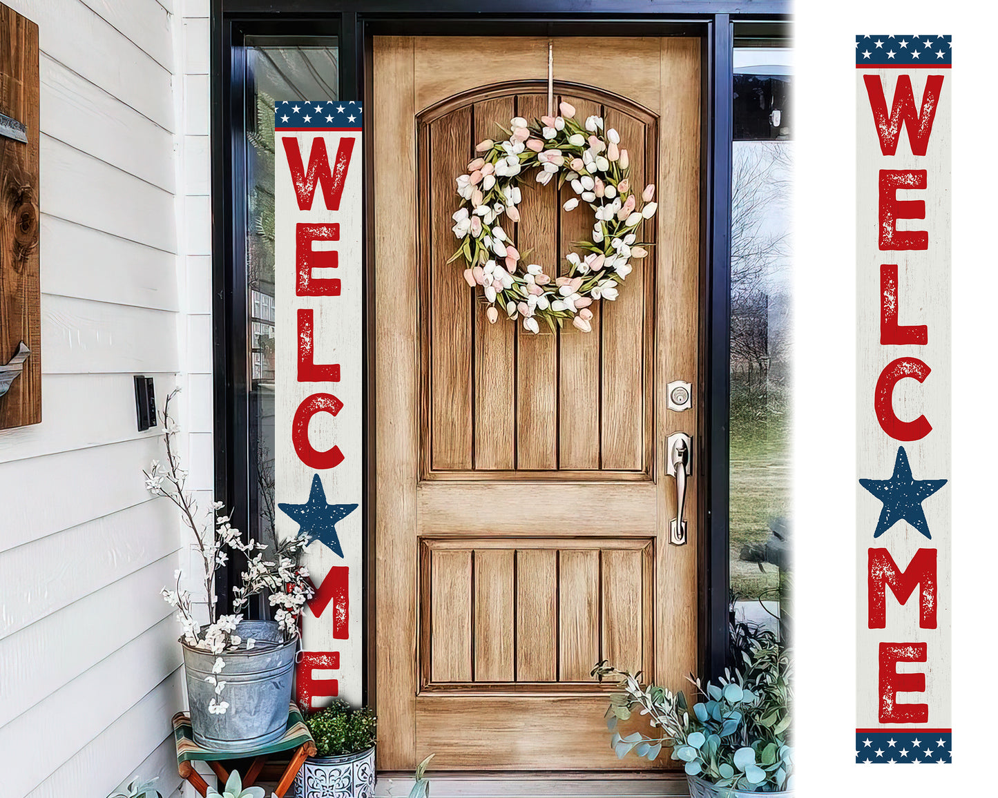 72in Welcome Porch Sign | 4th Of July Porch Decor | Farmhouse Decor for Porch | Independence Day Outdoor Decor