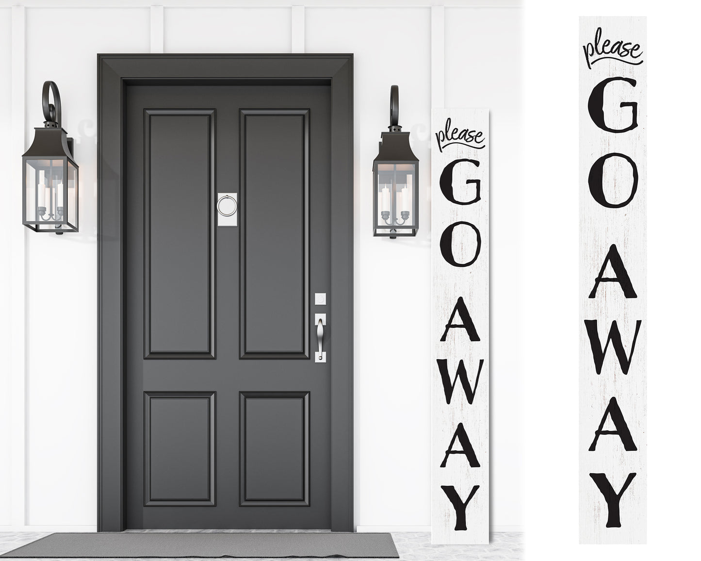 72in Go Away Sign for Porch | Wooden Outdoor Decorations | Home Front Door | Farmhouse Decoration