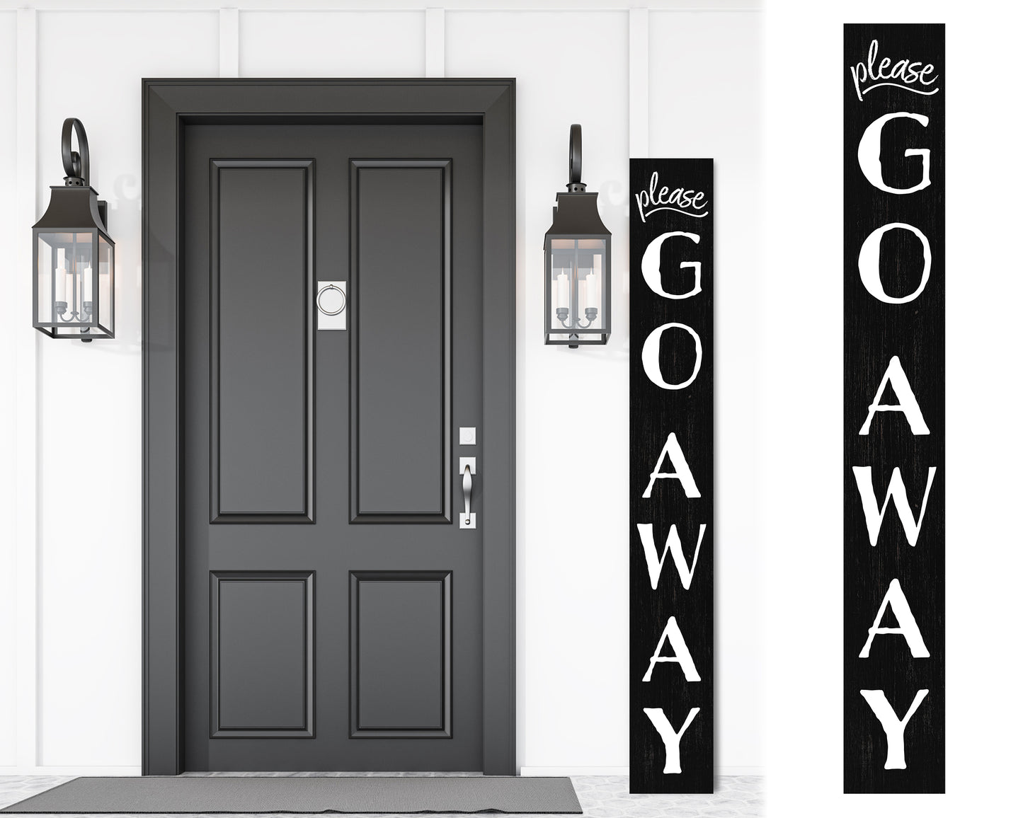 72in Go Away Sign for Porch | Black Outdoor Decorations | Home Front Door | Farmhouse Decoration