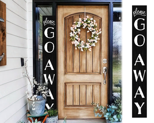 72in Go Away Sign for Porch | Black Outdoor Decorations | Home Front Door | Farmhouse Decoration
