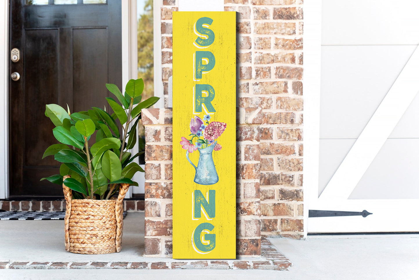 36in Spring Sign for Front Door - Wooden Porch Sign, Front Porch Decor, Home Decor Outdoor Yard Sign