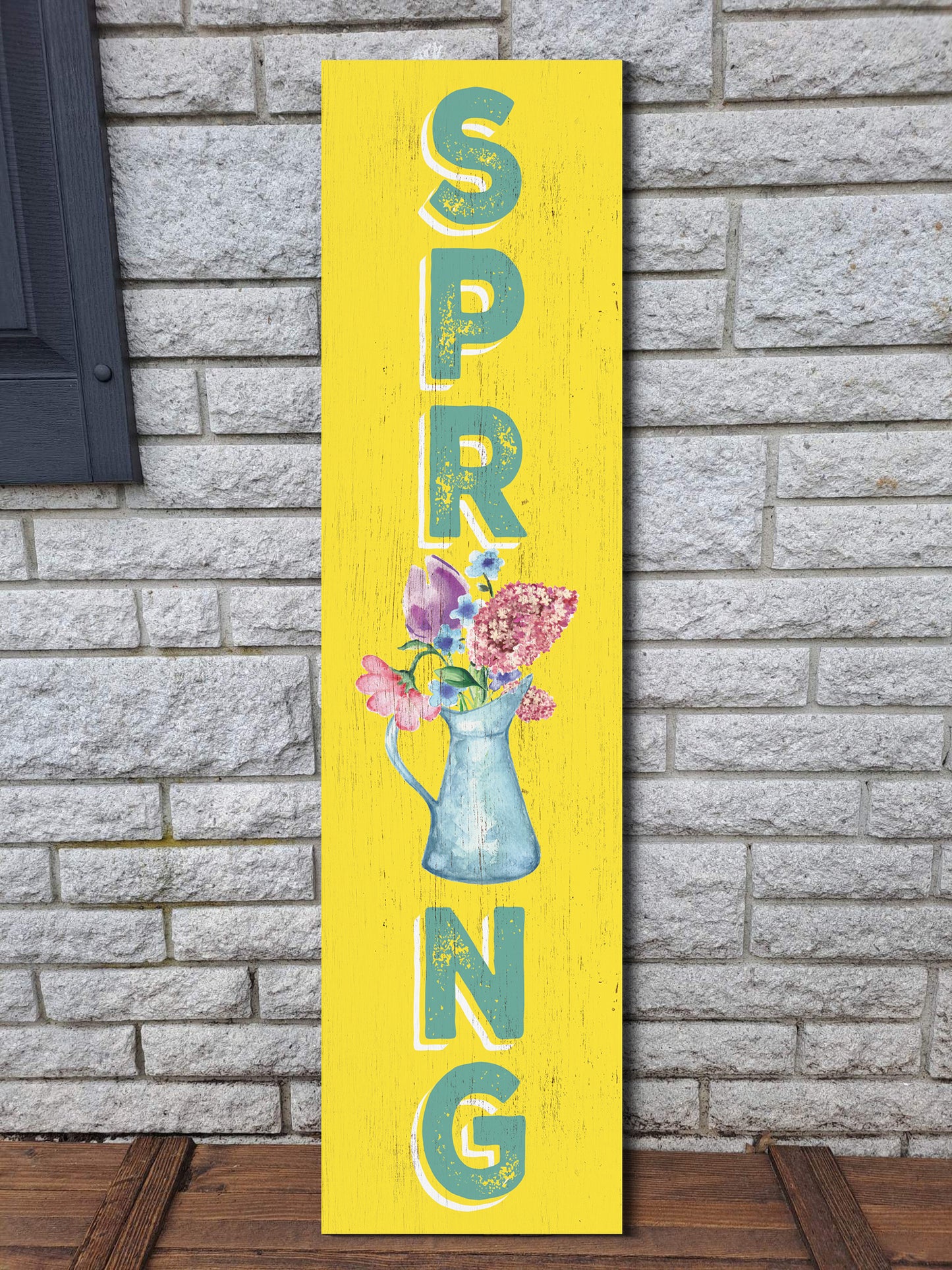 36in Spring Sign for Front Door - Wooden Porch Sign, Front Porch Decor, Home Decor Outdoor Yard Sign