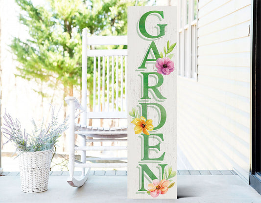 36in Spring Garden Sign for Front Door - Wooden Porch Sign, Front Porch Decor, Home Decor Indoor Outdoor Wood Sign