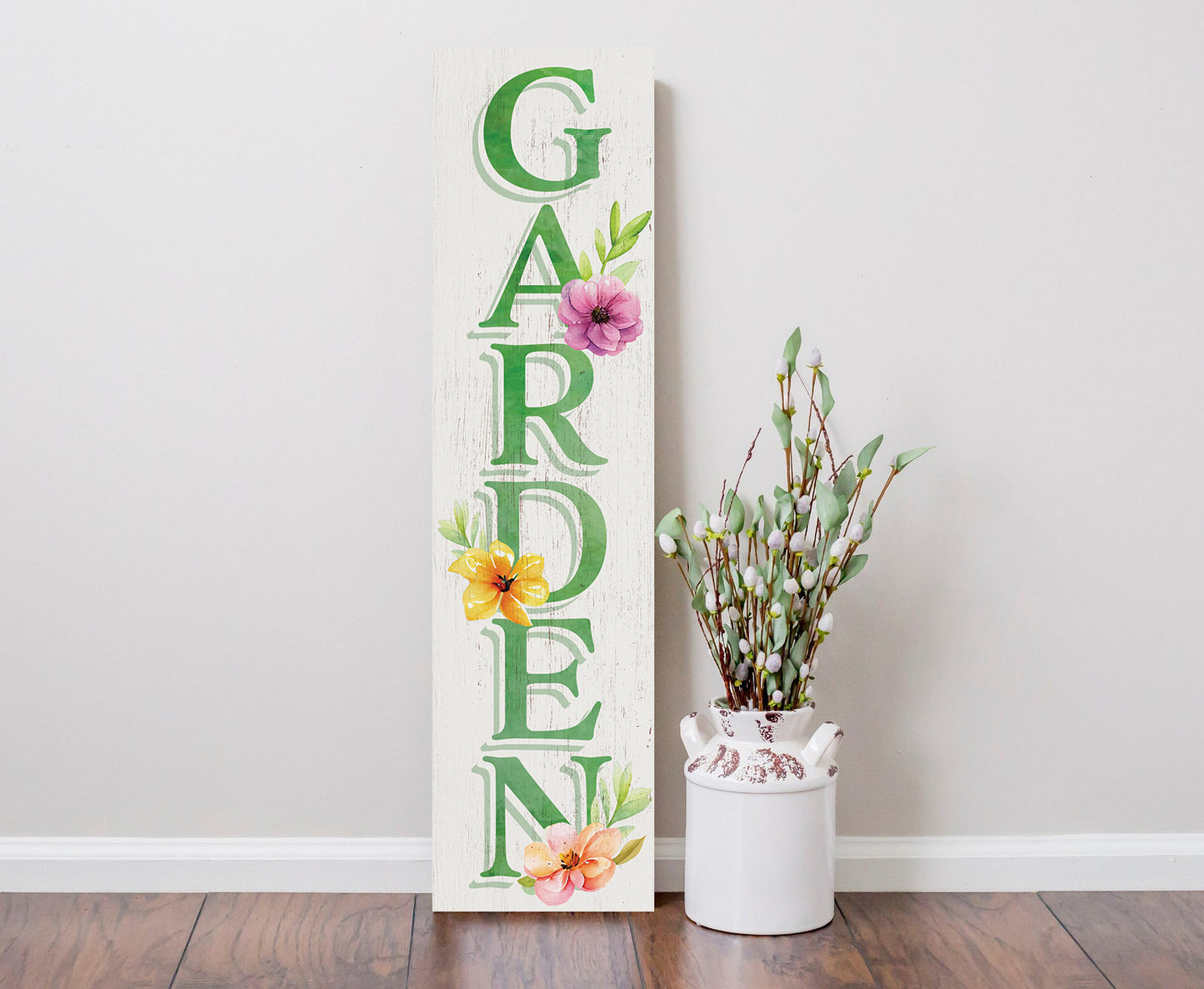 36in Spring Garden Sign for Front Door - Wooden Porch Sign, Front Porch Decor, Home Decor Indoor Outdoor Wood Sign