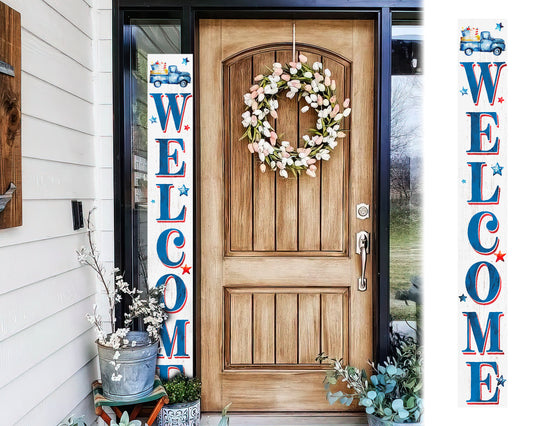 72in Welcome Porch Sign, 4th of July Porch Decor, Farmhouse Decor for Porch, Independence Day Outdoor Decor