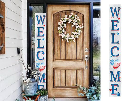 72in Welcome Porch Sign , 4th of July Porch Decor , Decor for Porch , Independence Day Outdoor Decor