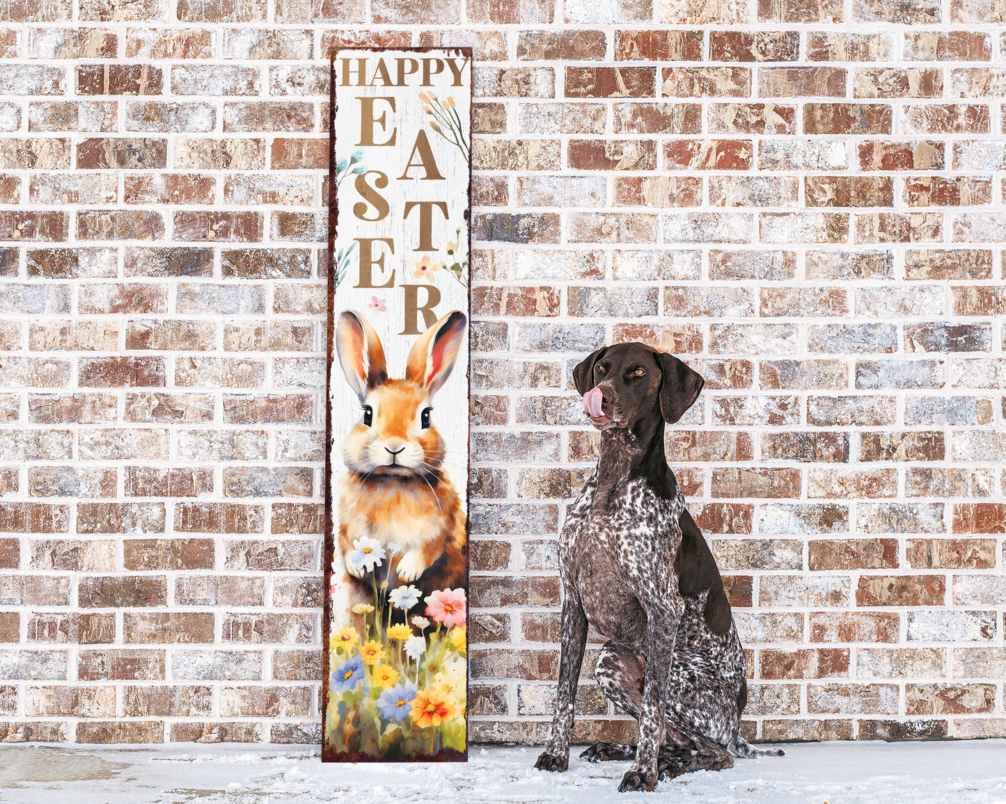 48in Rustic Modern Farmhouse 'Happy Easter' Sign for Front Porch Sign| Easter Outdoor Decor for Front Door