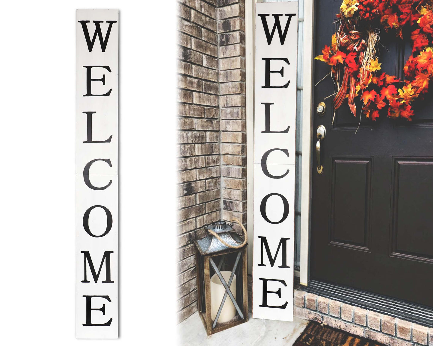 72in Rustic White Outdoor Welcome Sign - Elegant Decor for Front Door, Porch, and Entryway
