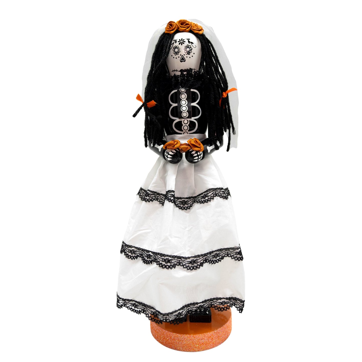 Dia De Los Muertos Girl Nutcracker Hand-Painted Day of The Dead Skeleton Decorative Figurine for Home