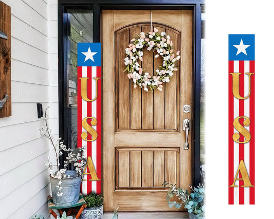 60in 4th of July USA Porch Sign | Front Door Decor | Farmhouse Style Decor | Party Decor for Outdoor