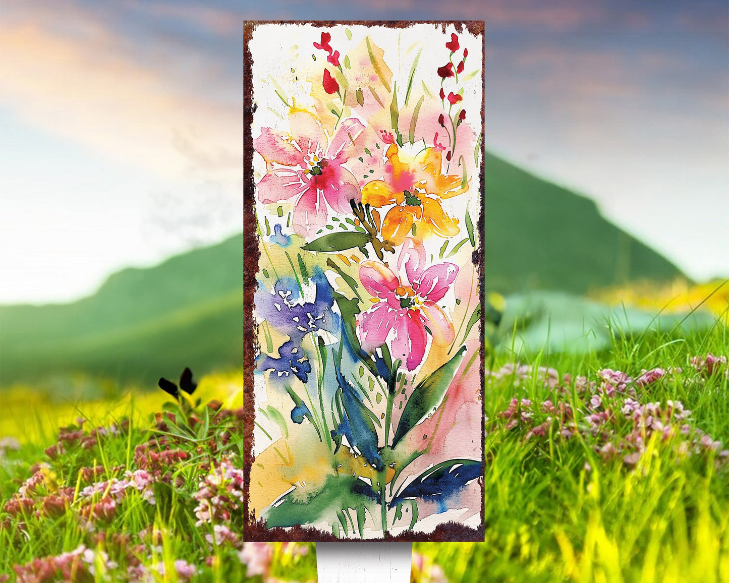 26in Spring Garden Stake | Fireweed Watercolor Floral Decor | Perfect for Outdoor Decor, Yard Art, and Garden Decorations