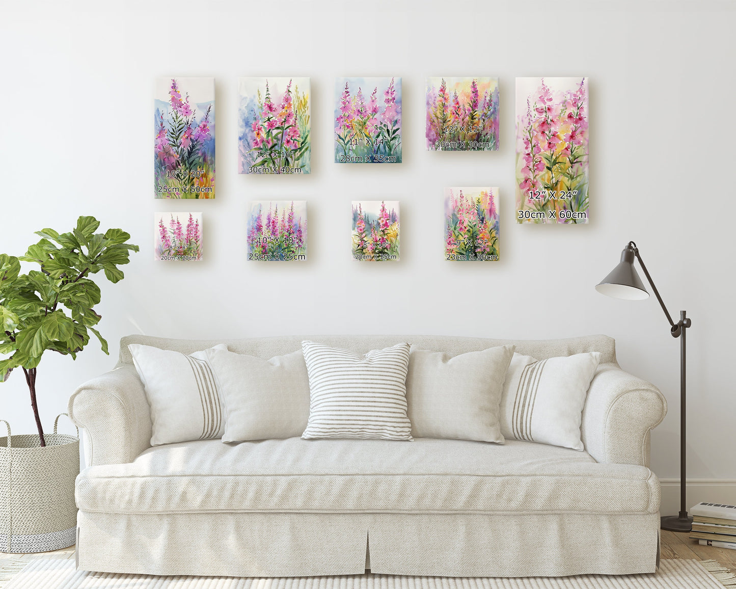 Spring Wall Canvas Sign | UV Print | Fireweed Watercolor Floral Decor | Perfect for Living Room, Entryway, Mantle, Dining Room, Bedroom
