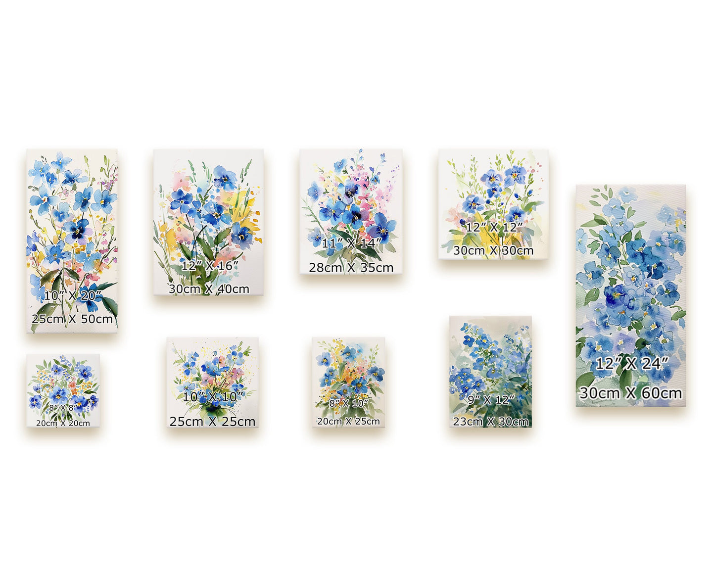 Spring Wall Canvas Sign | Forget Me Nots Watercolor Floral Decor | Perfect for Living Room, Entryway, Mantle, Dining Room, Bedroom