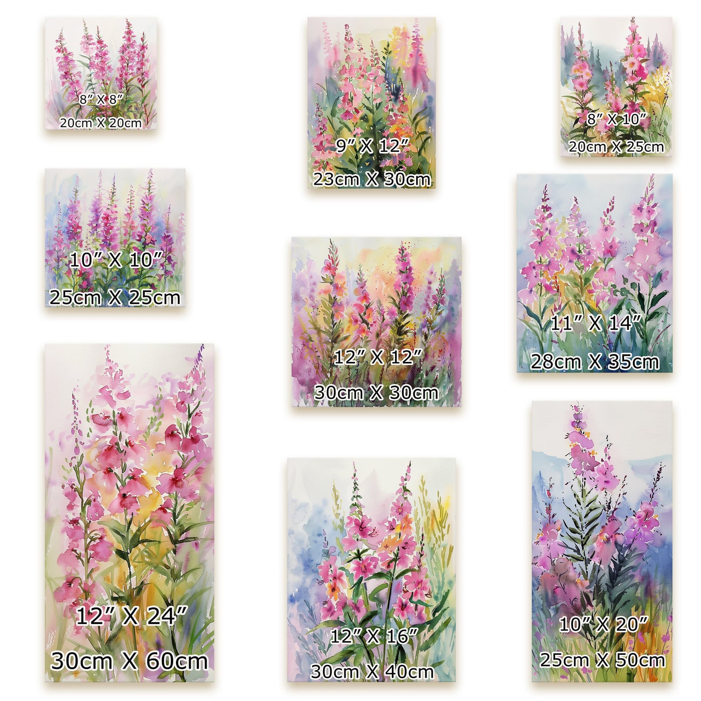 Spring Wall Canvas Sign | UV Print | Fireweed Watercolor Floral Decor | Perfect for Living Room, Entryway, Mantle, Dining Room, Bedroom