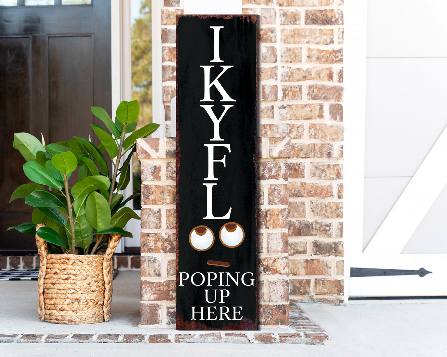 36-Inch Everyday Humor IKYFL Porch Sign | Front Door Wall Decor | Rustic Farmhouse Outdoor Entryway Display Board