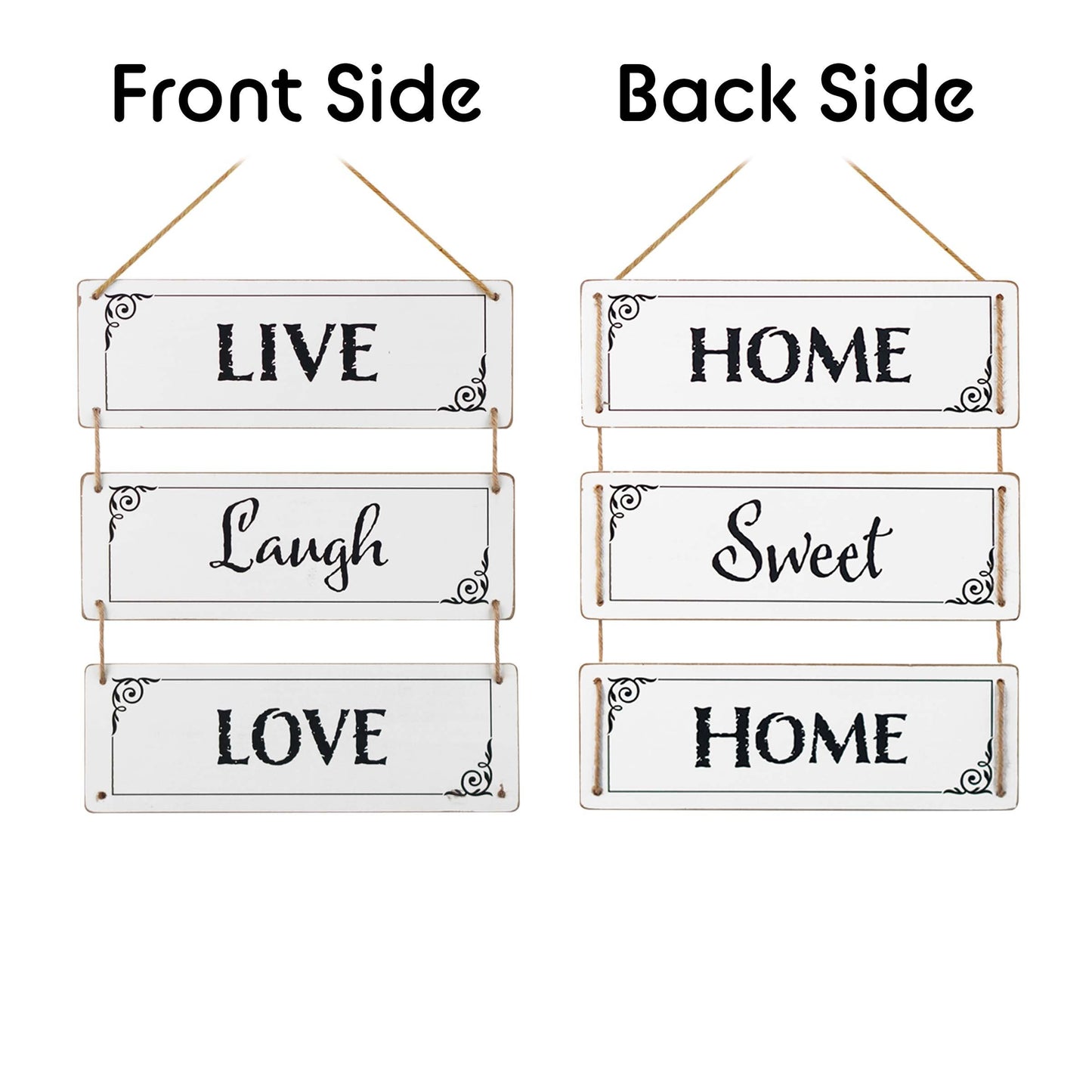 Reversible Wood Wall Hanging Sign for Farmhouse and Living Room