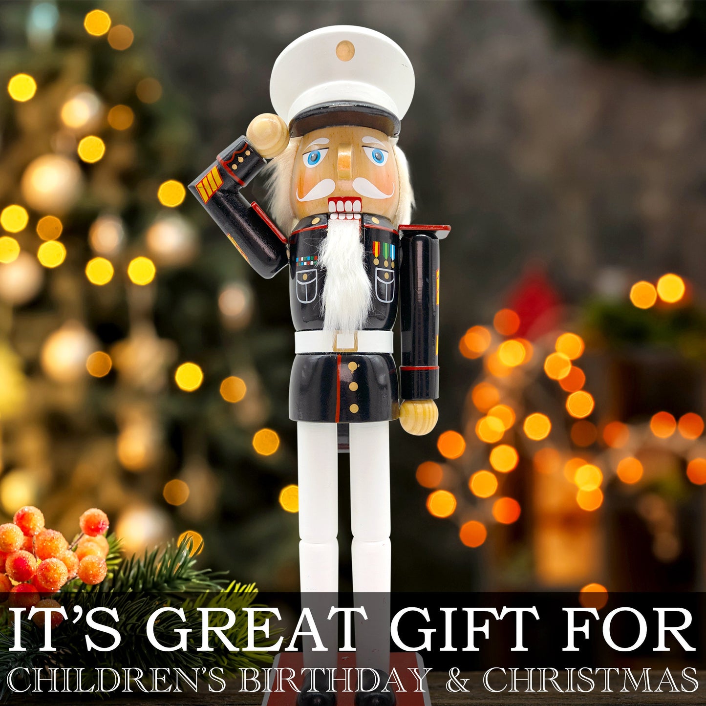 14-inch Wooden Nutcrackers Christmas Decoration Figures Home Dcor (Marine Corps)