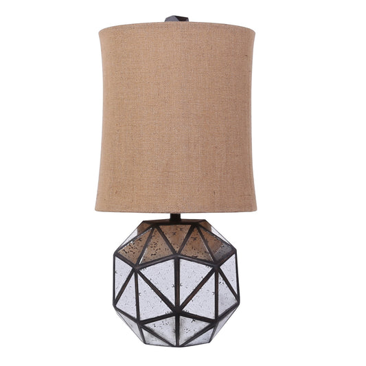 Metal and mirror table lamp