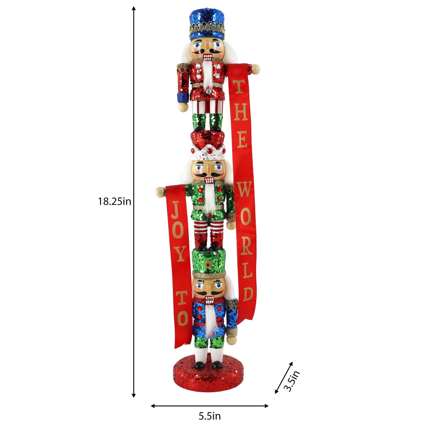 18IN Stacked Nutcracker | Perfect for Indoor Decor, Holiday Decorations, and Festive Display