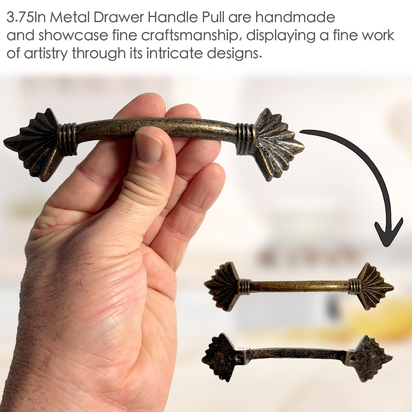 3.5 In Metal Drawer Handle Pull Bronze Set of 6, Kitchen Cabinet Knobs Dresser Knobs Drawer Knobs Handles