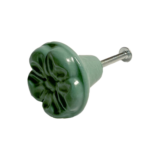 Ceramic Clover  Cabinet Knobs 6 Pack Knobs for Cabinets and Drawers, Closet Door Knobs, Drawer Pulls and Knobs with Mounting Screws