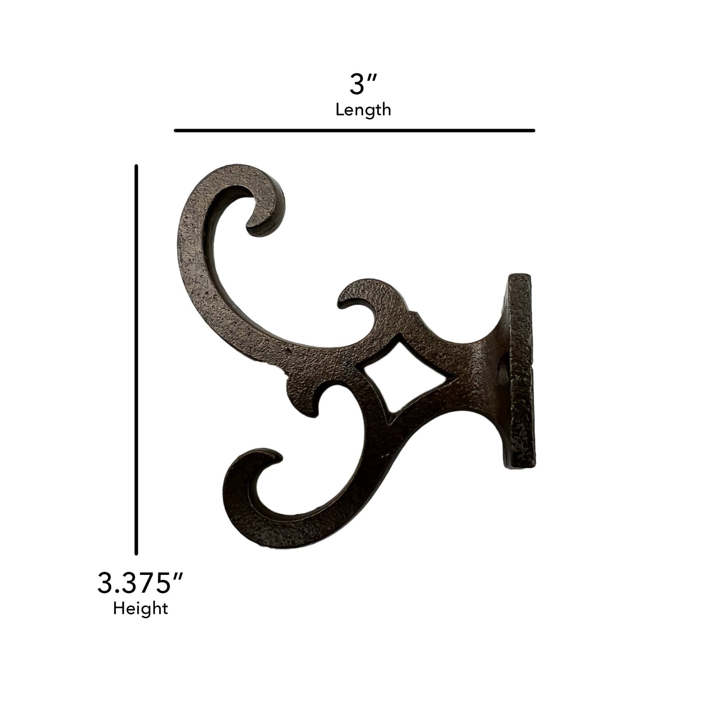 Metal Scroll Wall Hook Bronze Set of 6, Kitchen Cabinet Knobs Dresser Knobs Drawer Knobs Handles