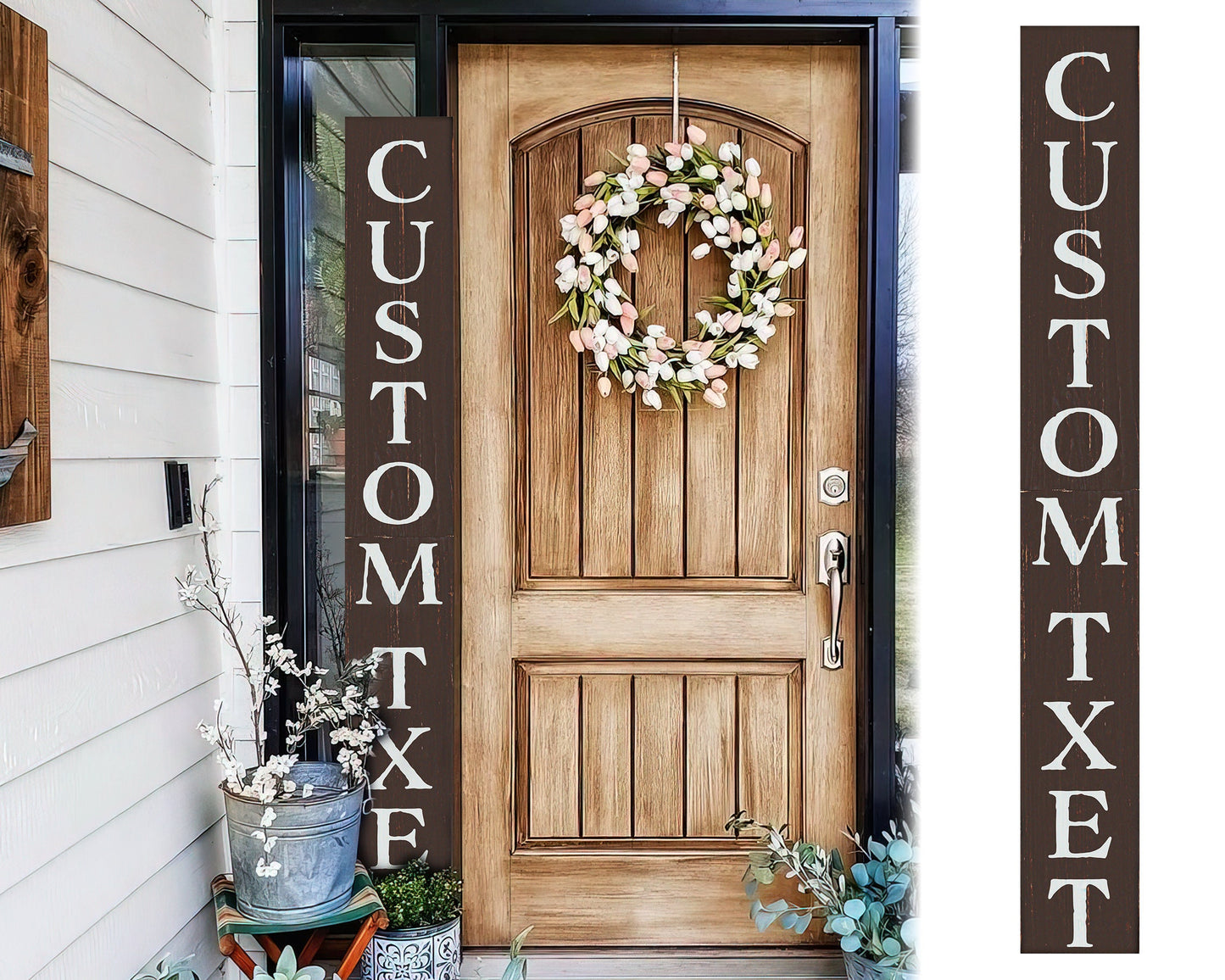 72in Personalized Text Porch Sign - Brown Farmhouse Welcome Sign for Front Door, Ideal Housewarming Gift, and Porch Decor