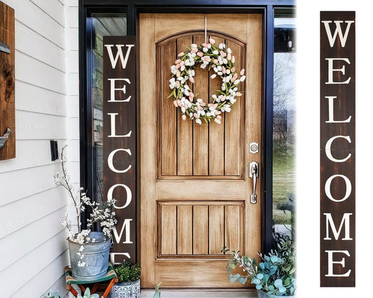 72in Outdoor Welcome Sign for Front Door, 6ft Brown Welcome Sign,Rustic Welcome Sign for Front Porch Decor
