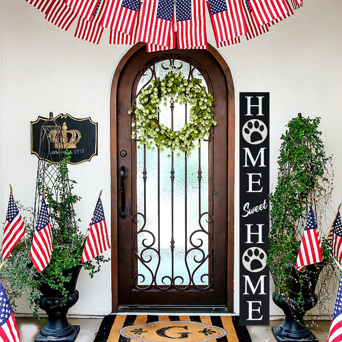 72in Outdoor Welcome Sign- Home Sweet Home Sign for Front Porch Decor, 6ft Home Sweet Home Sign,Fun Door Sign for Front Door