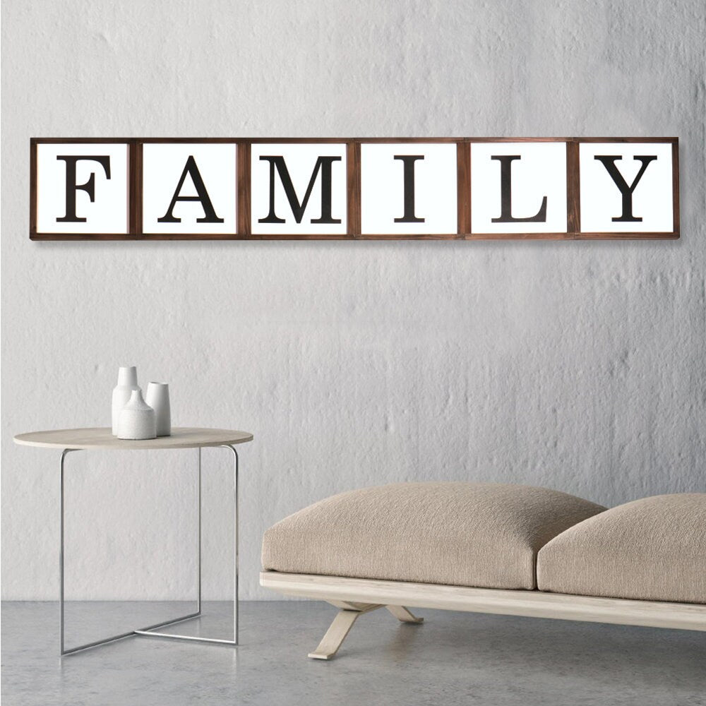 Family/Gather Reversible Wall Sign | Double Sided Wall Dcor For Home