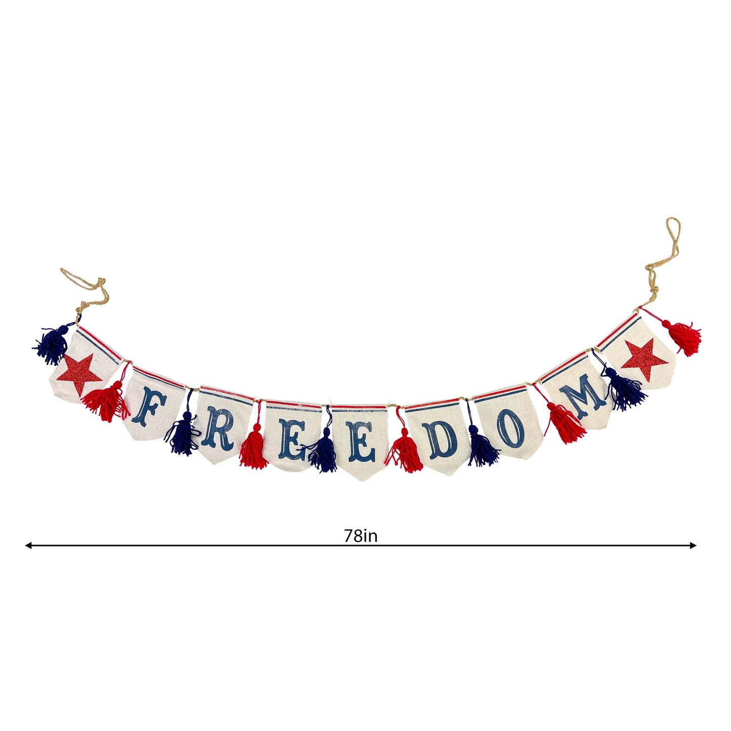 Freedom Hanging Banner  Patriotic American Flag Wall Decor for 4th of July Holidays