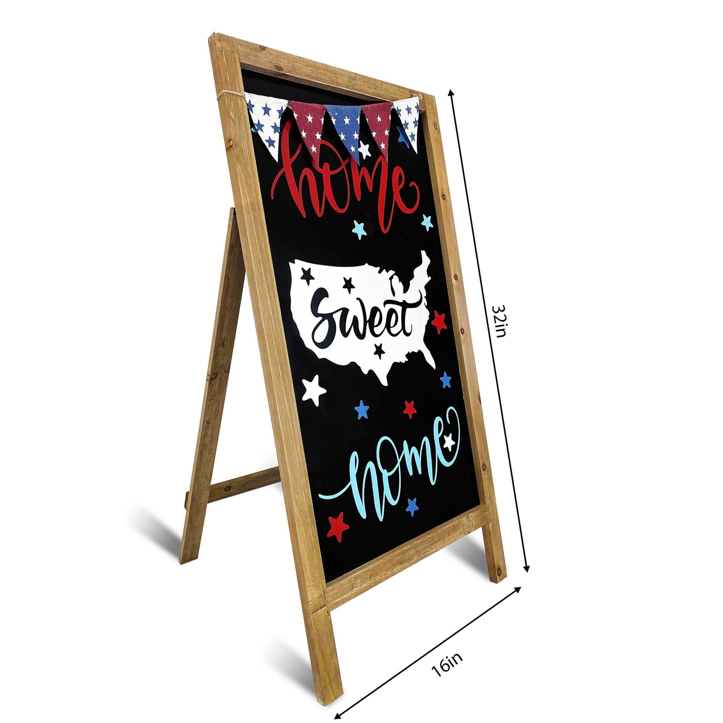 Americana Home Sweet Home Easel Sign - Perfect 4th of July Decoration