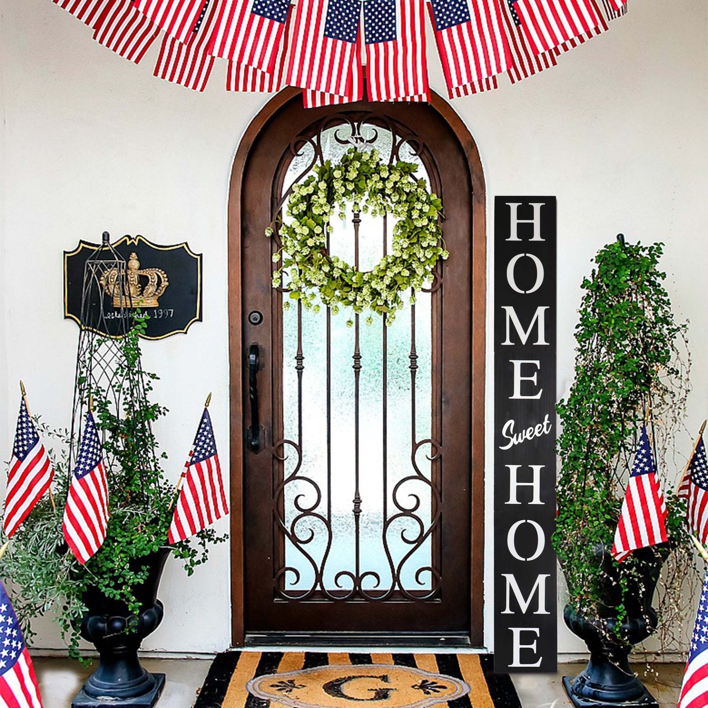 72in Home Sweet Home Sign for Front Door, Wood Rustic Front Porch Dcor, Farmhouse Porch Sign Decorations
