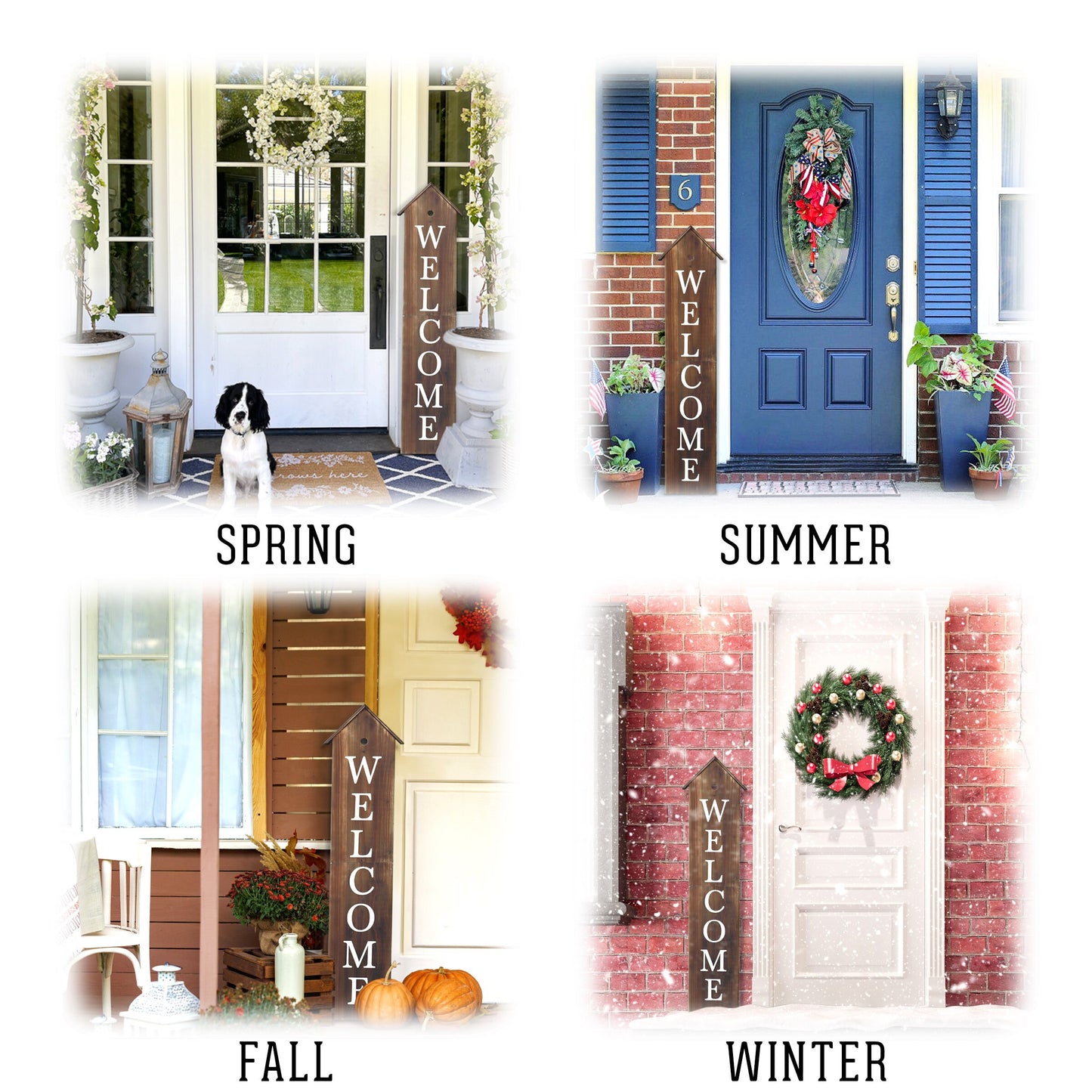 Welcome guests with a charming touch - 48in wooden porch sign with house shape