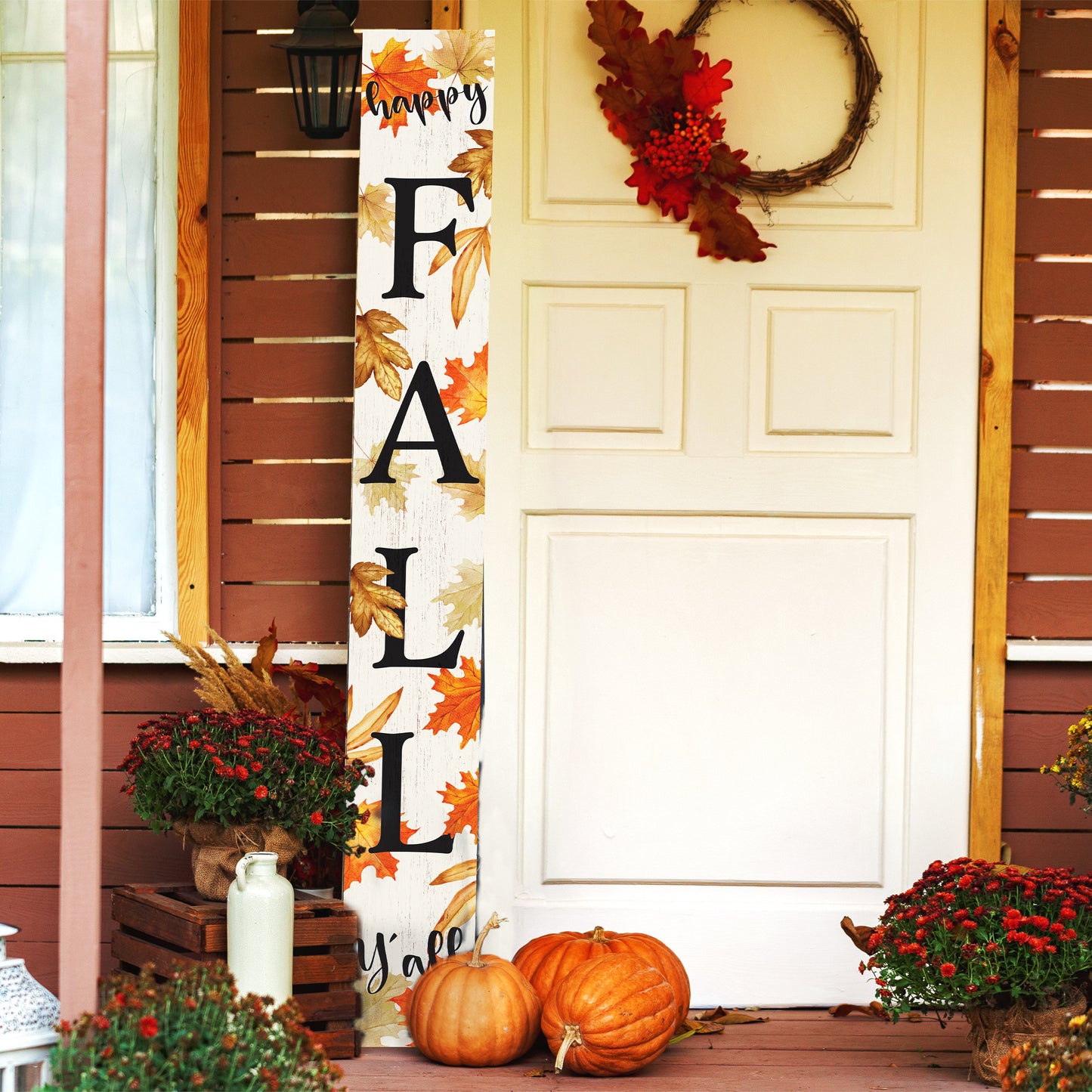72in  Fall Welcome Sign for Front Door Porch Decor - Wood Folding Giant Board