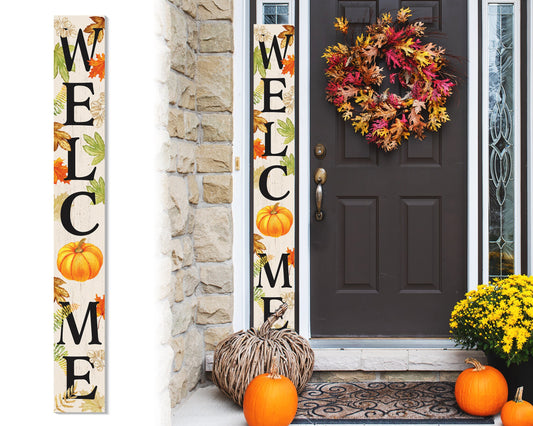 72in Fall Welcome Sign | Front Door Porch Decor | Wood Folding Giant Board