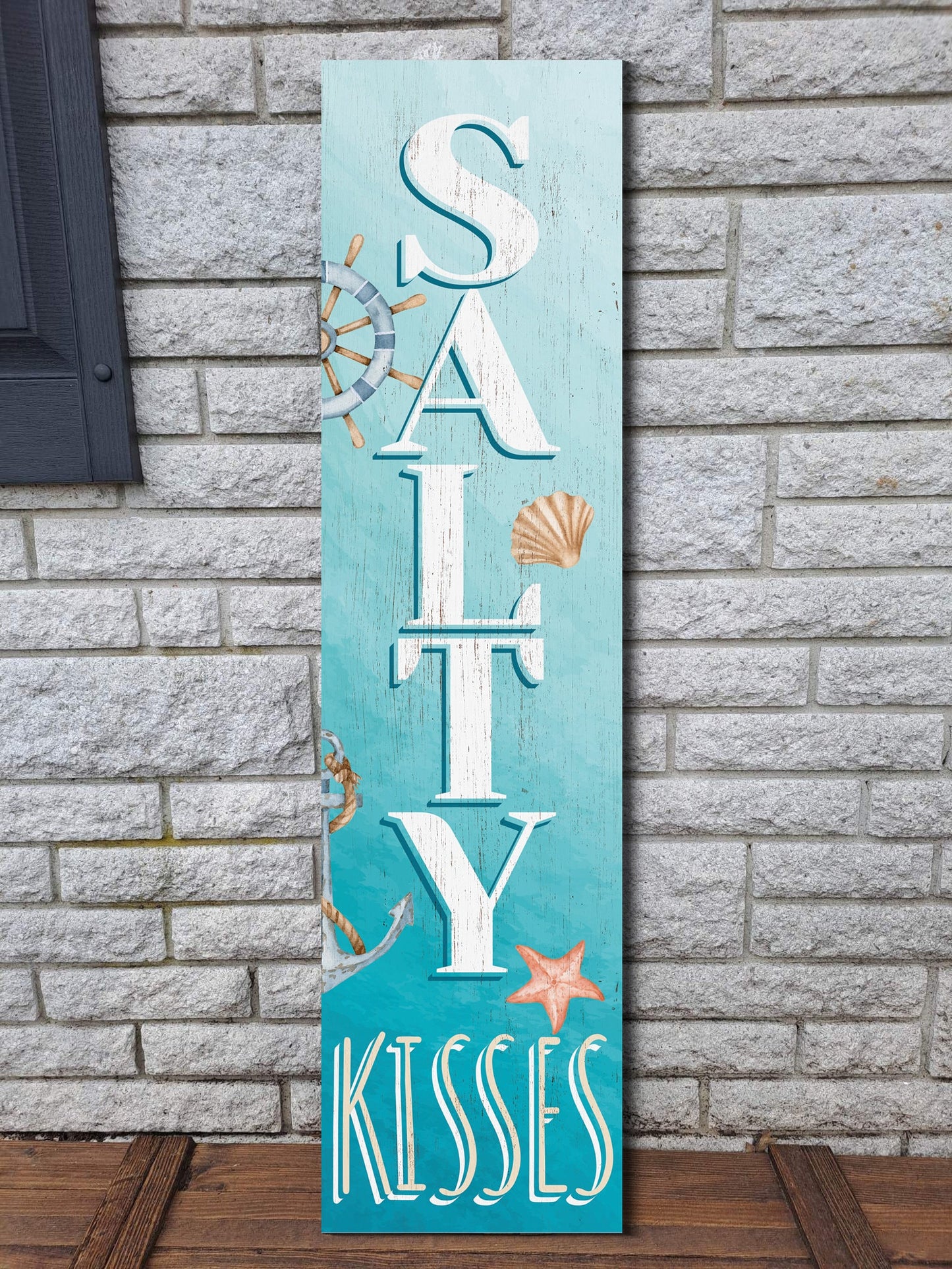 36in Sandy Toes Porch Sign for Front Door - Tropical Wooden Wall Decor, Outdoor Summer Beach Inspired Display