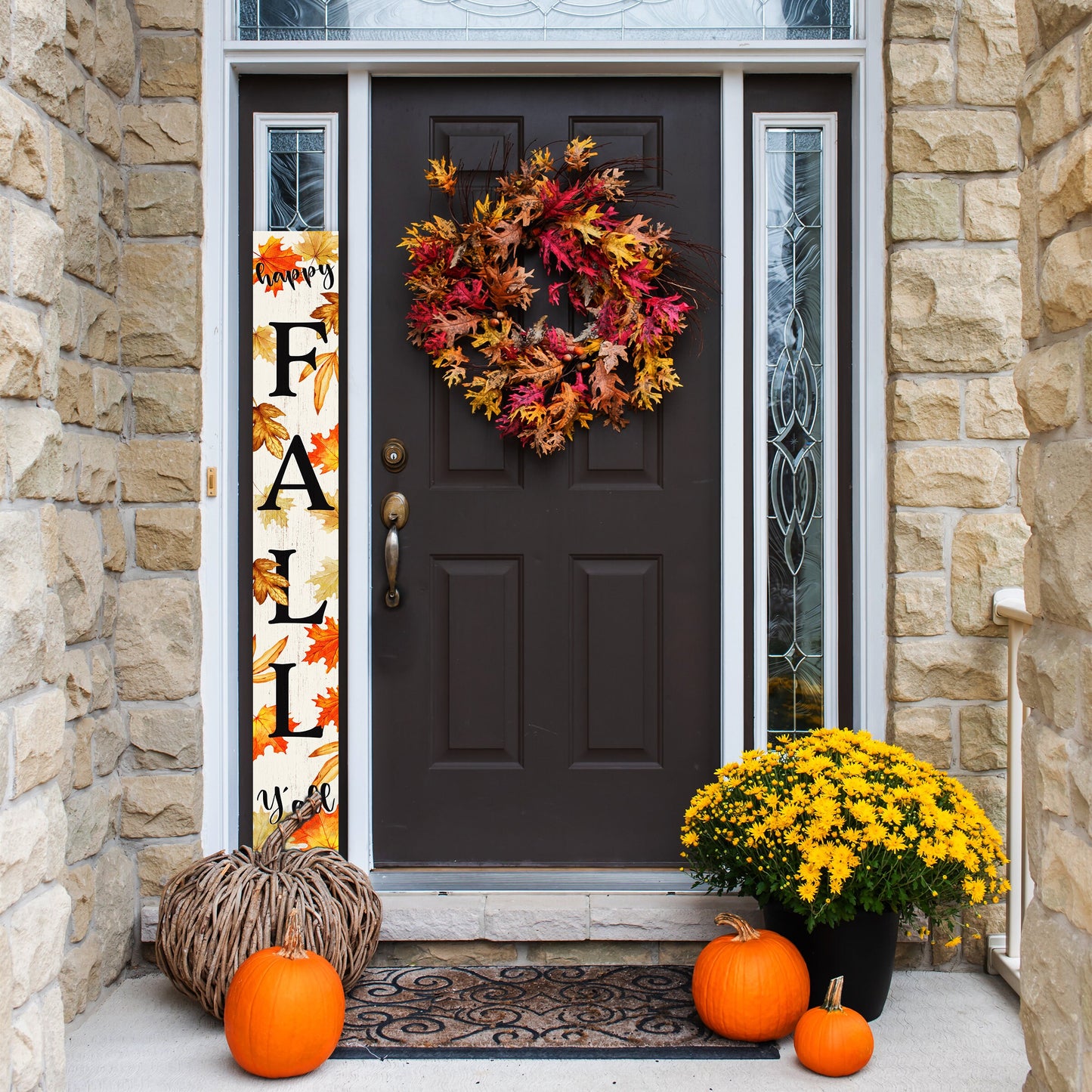 72in  Fall Welcome Sign for Front Door Porch Decor - Wood Folding Giant Board