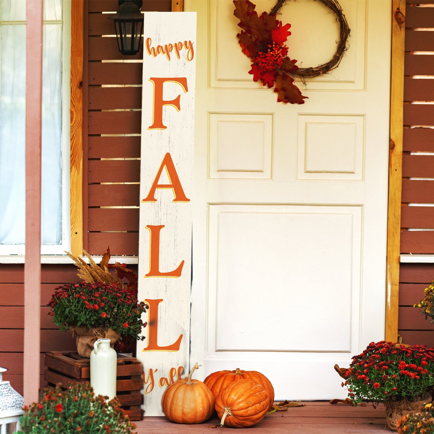 72in "Happy Fall Y'all" Porch Sign | Front Door Display | Ideal Porch Decor | Perfect for Autumn Celebrations