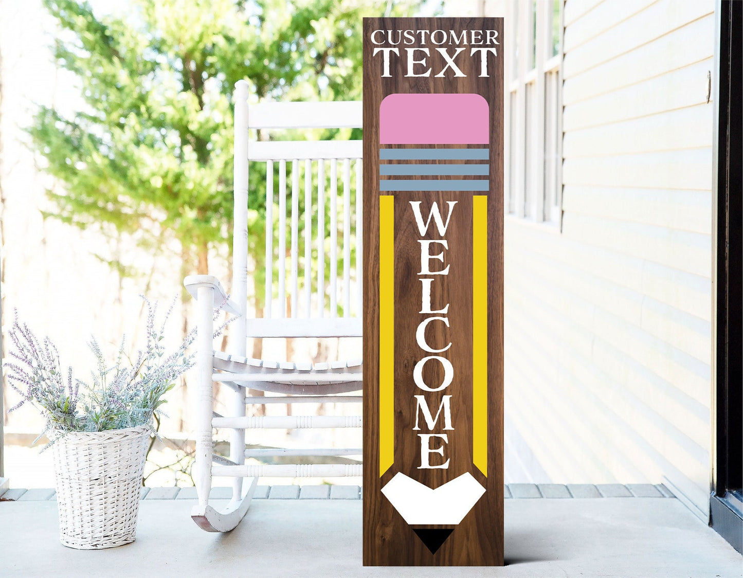 36in Personalized Teacher's Appreciation Porch Sign,Customizable Wooden Wall Decor, Thoughtful Gift for Educators, Classroom Door Decoration