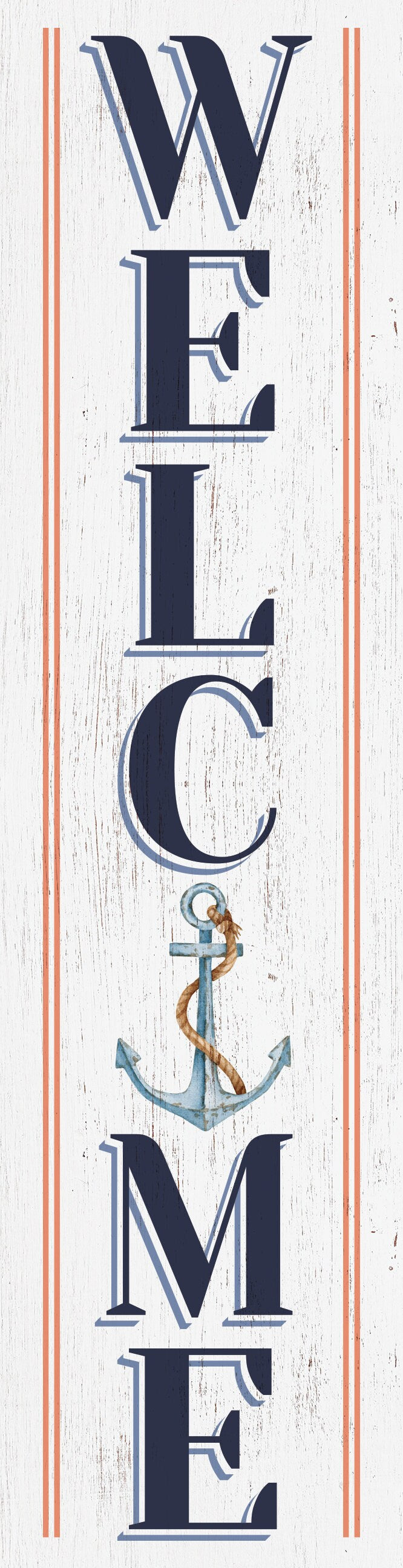 36in Anchor Welcome Porch Sign for Front Door, Nautical-Themed Summer Wall Decor, Coastal Home Accent, Outdoor Seaside Display