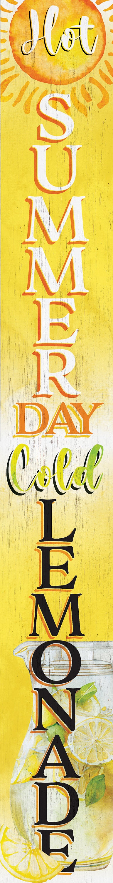 72in "Hot Summer Day Cold Lemonade" Porch Sign for Front Door Decor