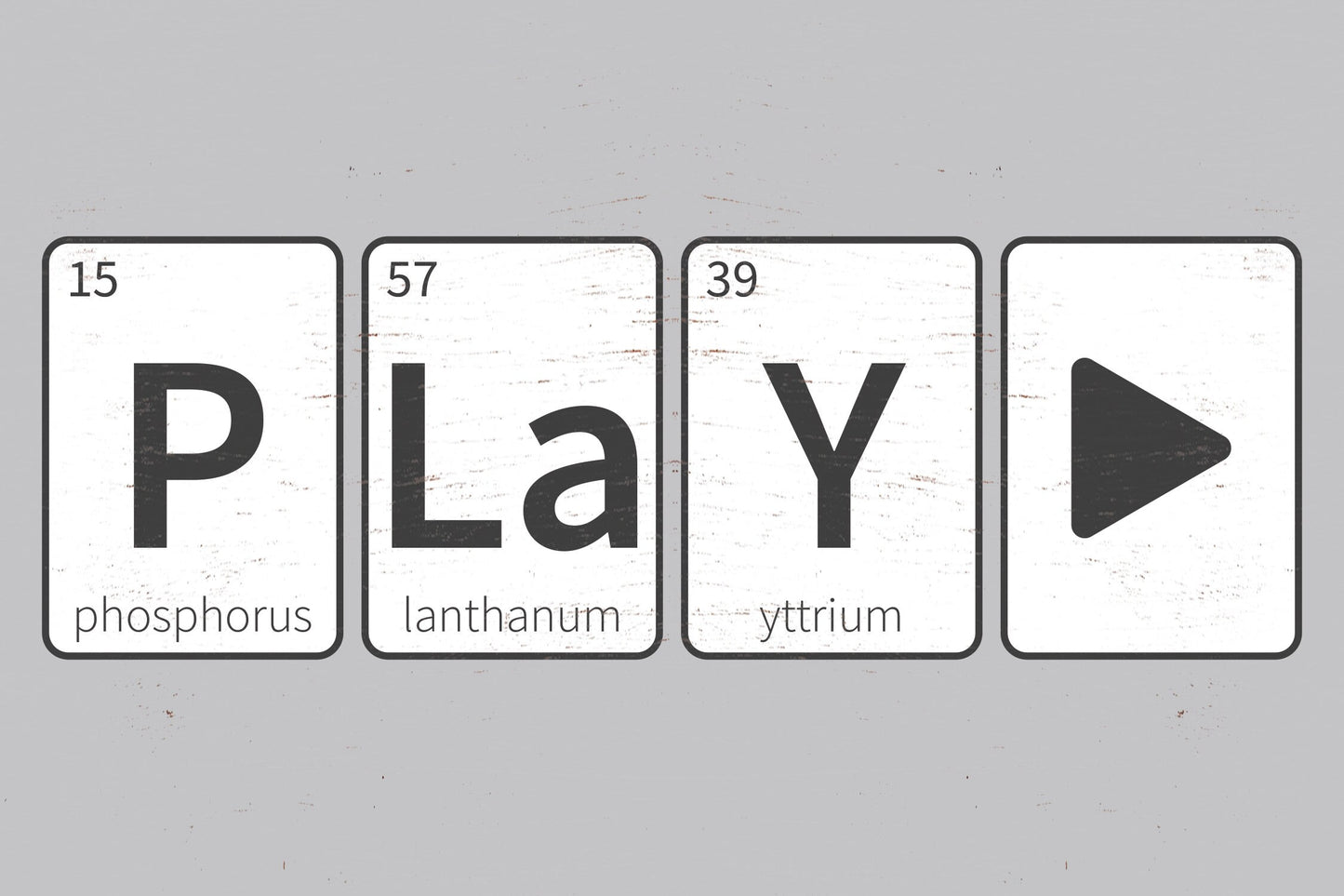 Geek Out with Chemistry: 7.5in x 5in Wooden Wall Decor Sign - "PLaYEr" Periodic Table Elements Words Chemistry Poster - Creative & Fun