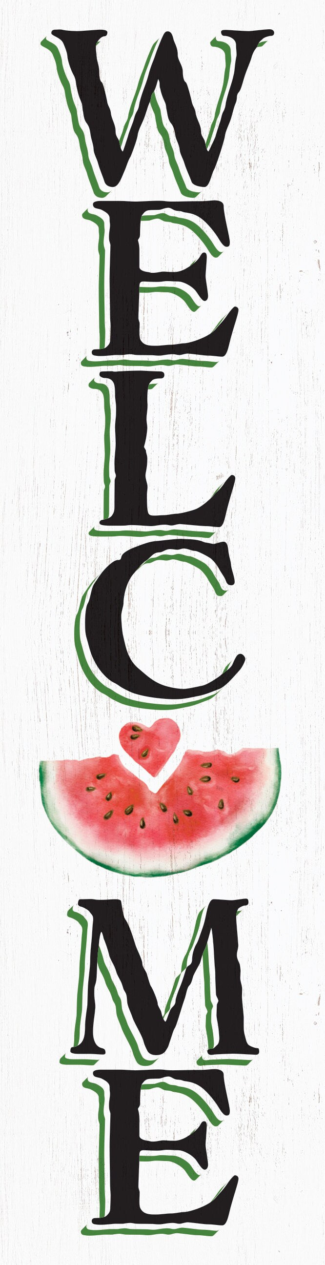 36in Welcome Sign with Watermelon Pattern - Front Door Porch Standing Decor - Charming Summer Design for Home Entryway, Great Gift Idea