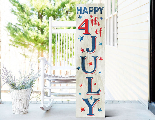 36in "HAPPY 4TH OF JULY" Porch Sign - Perfect for Front Porch Home Decor