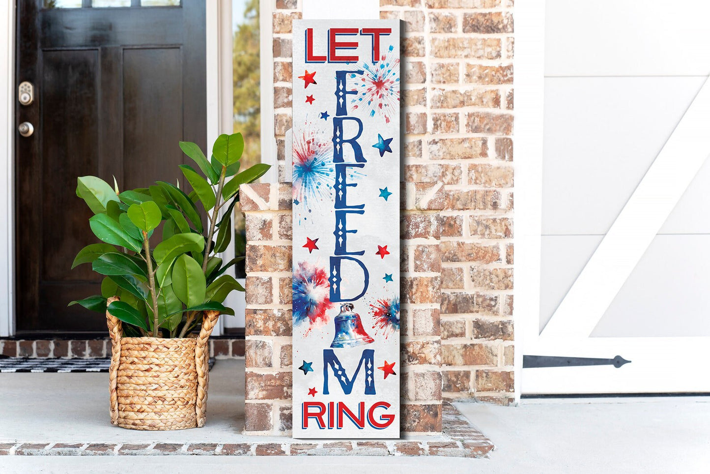 36in "Let Freedom Ring" 4th of July Porch Sign | Perfect for Patriotic Decor | Ideal for Entryway, Mantle, Living Room, Kitchen, Porch Decor